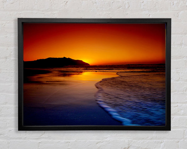 Red Ocean Dusk Framed Print