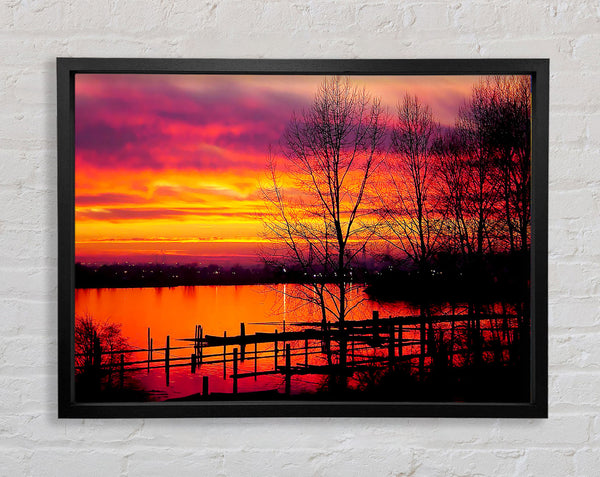 Red Lake Calm Framed Print