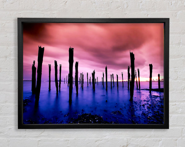 Purple Oceans Pink Skies Framed Print