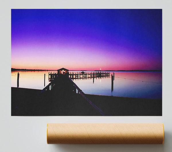 Purple Pier Ocean Print