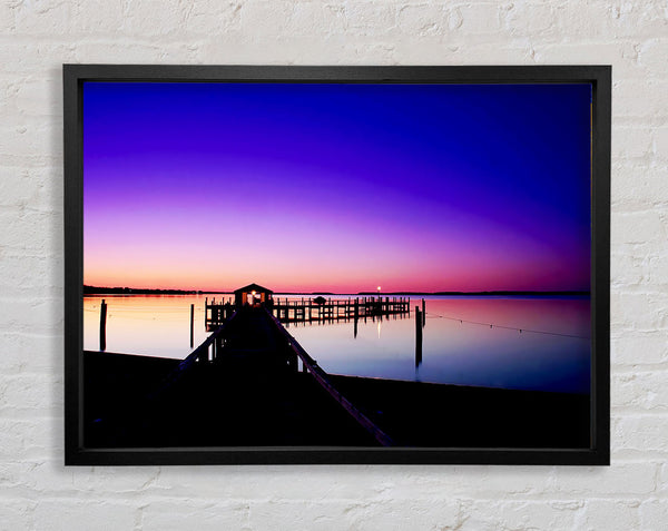 Purple Pier Ocean Framed Print