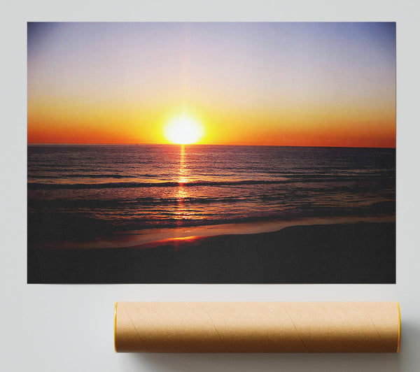 Sunrays Over Ocean Poster