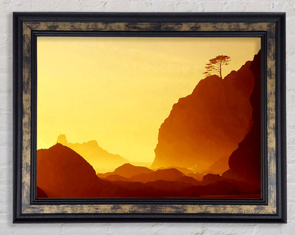 Yellow Ocean Mist Framed Print
