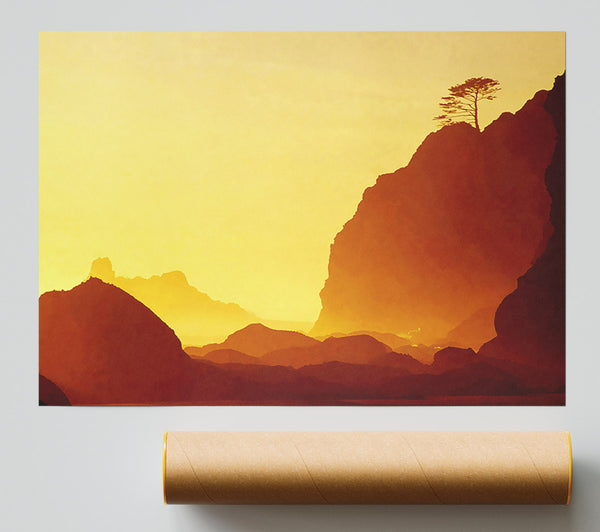 Yellow Ocean Mist Poster