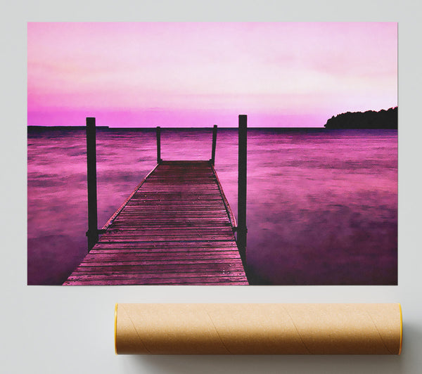 Pink Pier Paradise Poster