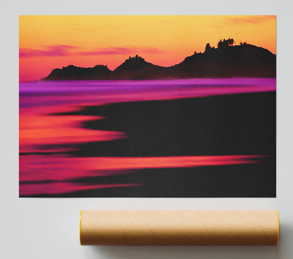 Surreal Red Ocean Nights Giclee Print