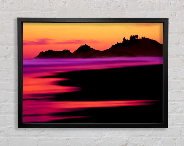 Surreal Red Ocean Nights Framed Print
