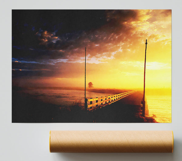 Pier Of The Blazing Sun Poster