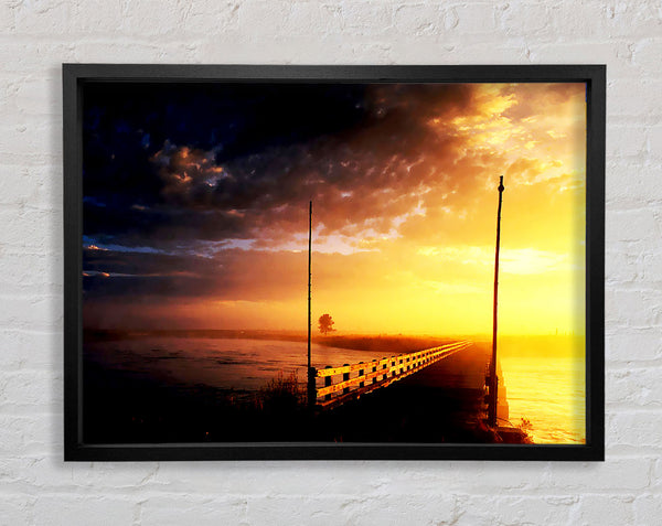 Pier Of The Blazing Sun Framed Print