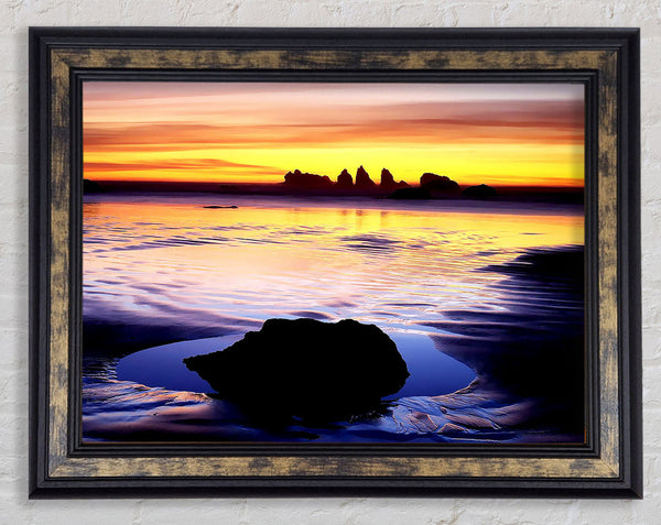 Rock Pool Skys Framed Print