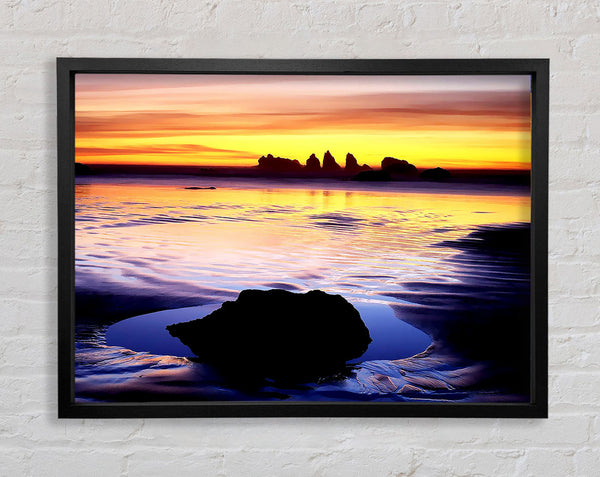 Rock Pool Skys Framed Print