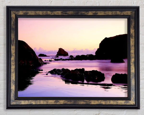 Mystical Lilac Ocean Framed Print