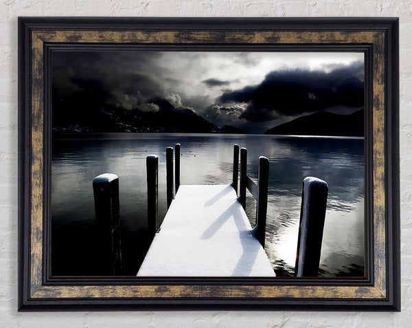 Tranquil Mountain View Lake Side Framed Print
