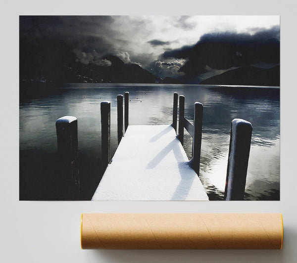 Tranquil Mountain View Lake Side Print