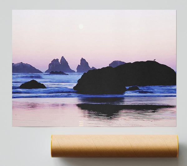 Pink Ocean Moon Giclee Print
