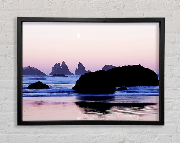 Pink Ocean Moon Framed Print