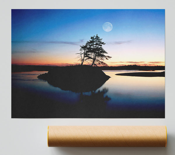 Blue Paradise Island Poster