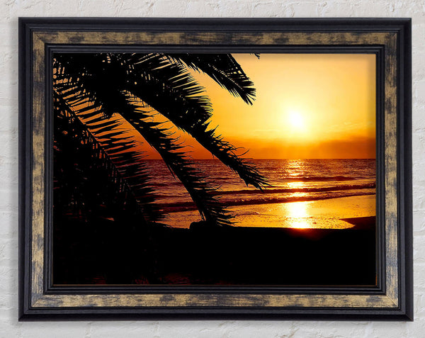 Glow Of The Golden Ocean Framed Print