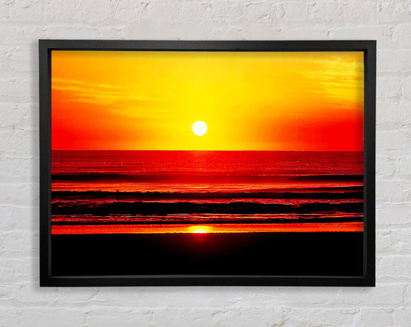 Red Ocean Waves Framed Print