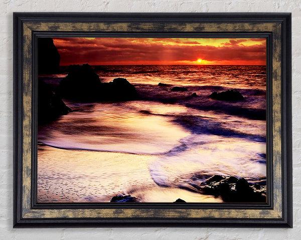 Ocean Mist Sunrise Framed Print