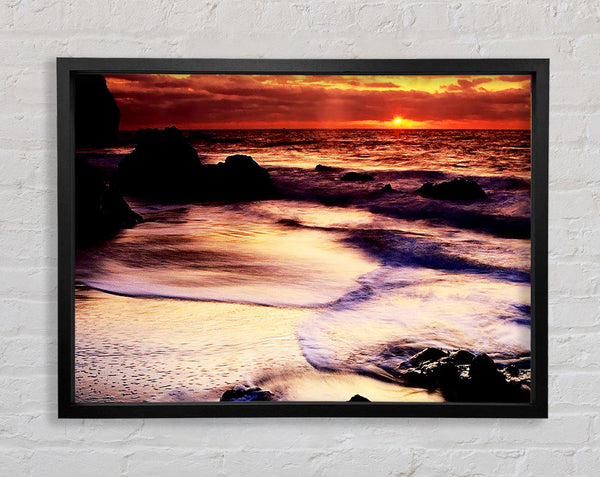 Ocean Mist Sunrise Framed Print