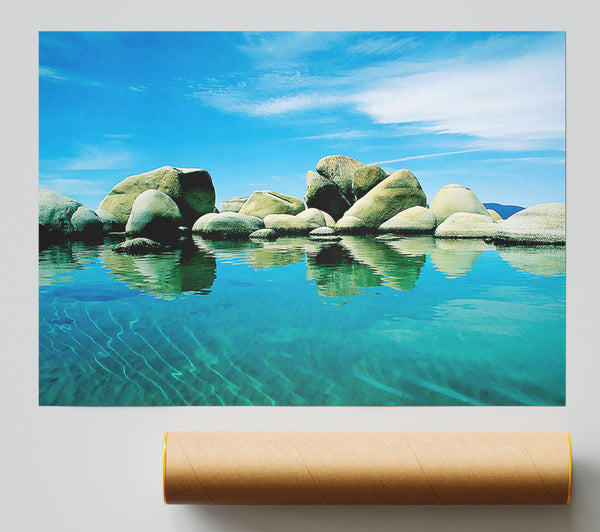 Aqua Rock Pool Poster