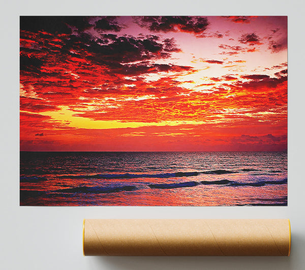 Lava Red Ocean Skies Poster