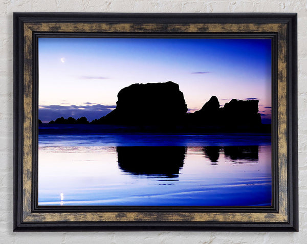 Moonlit Ocean Reflection Framed Print