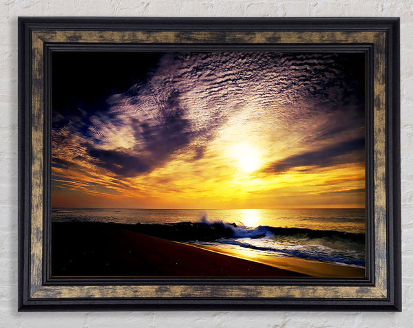 Yellow Ocean Sunblaze Framed Print