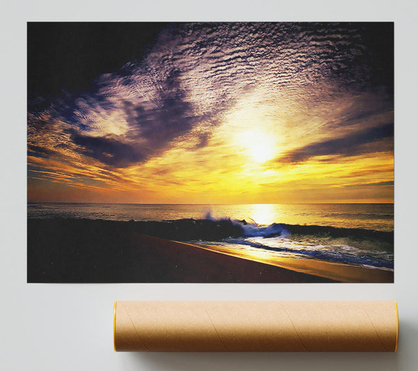 Yellow Ocean Sunblaze Poster