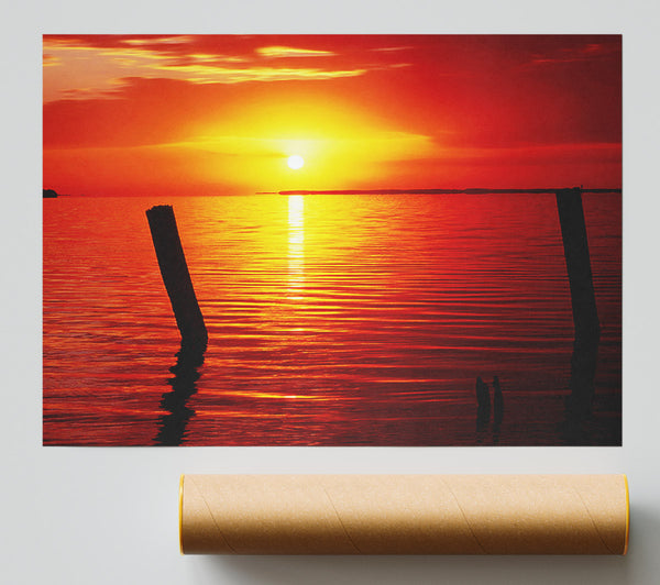 Red Diamond Sun Print