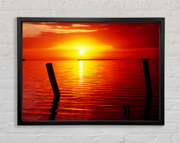 Red Diamond Sun Framed Print