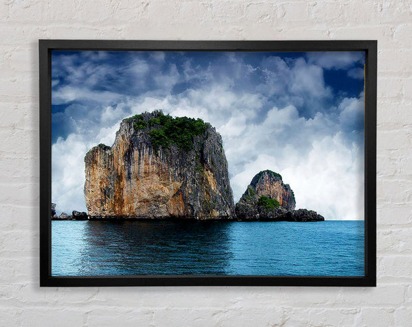 Ocean Island Storm Framed Print