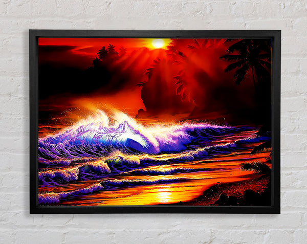 Red Paradise Surf Framed Print