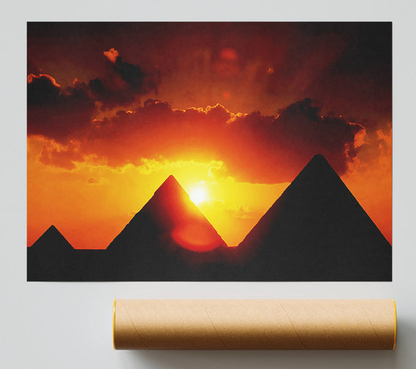 Egyptian Pyramid Sunset Print
