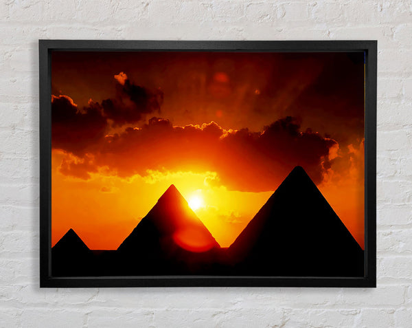 Egyptian Pyramid Sunset Framed Print