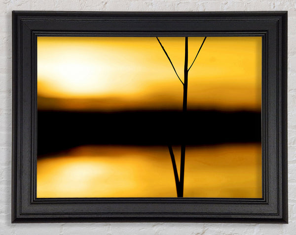 Golden Lake Reflections Framed Print