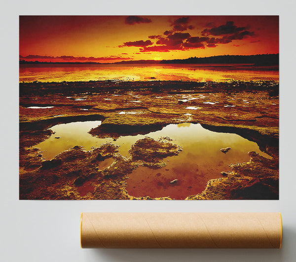 Orange Ocean Daybreak Giclee Print