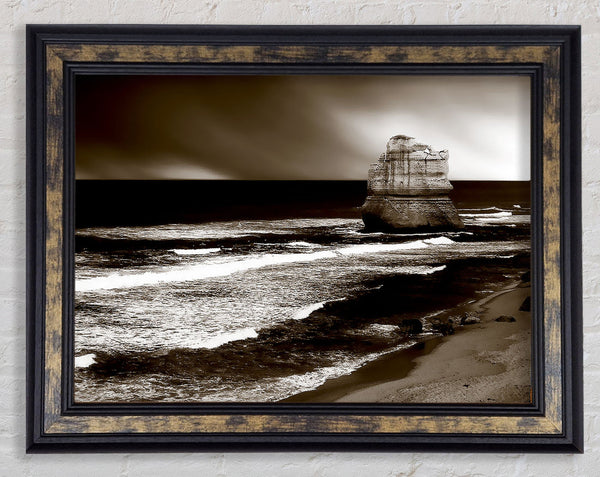 The Calm Before The Storm Brown Framed Print