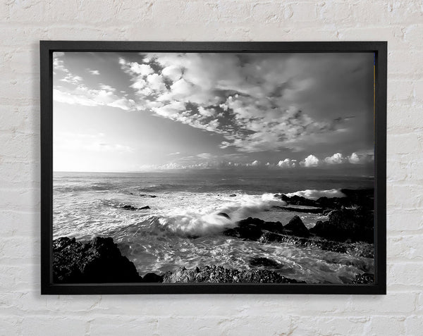 Ocean Mist B n W Framed Print