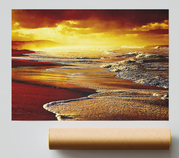 Red Ocean Storm Poster