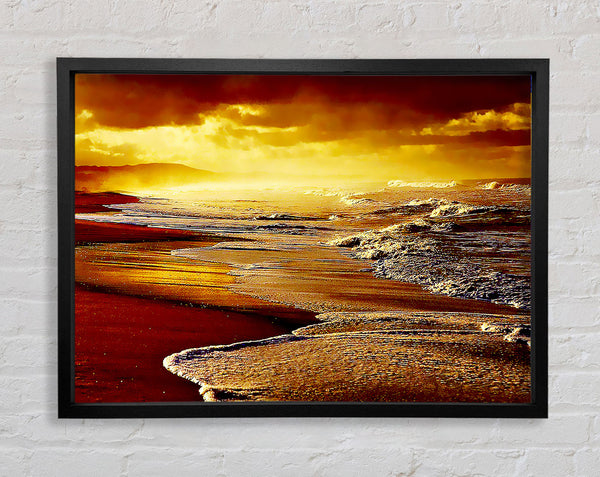 Red Ocean Storm Framed Print