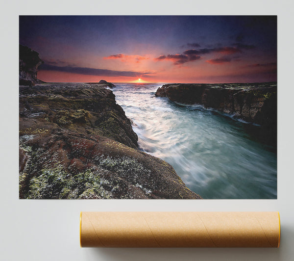 Sunset At Muriwai Beach Giclee Print
