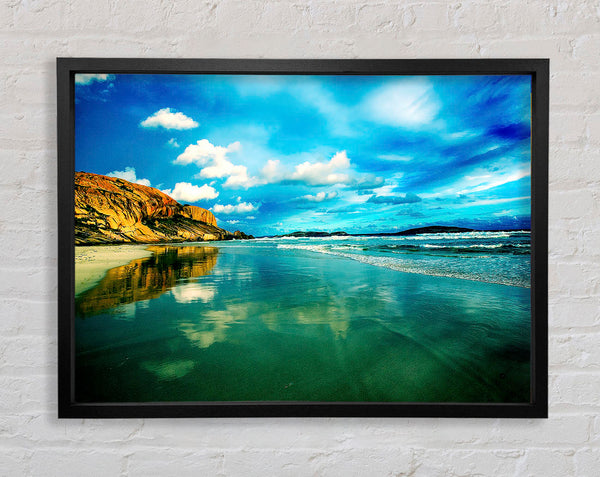 Serene Ocean Reflections Framed Print
