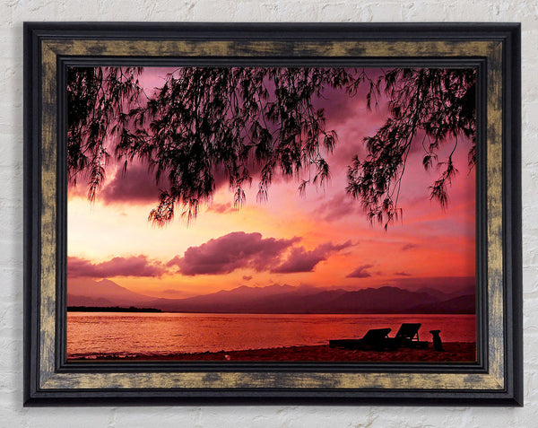 Lovers Paradise Island Framed Print