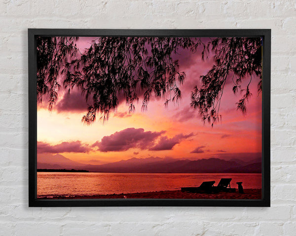 Lovers Paradise Island Framed Print