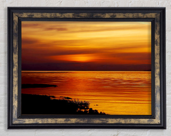 Calming Lake Sunset Framed Print