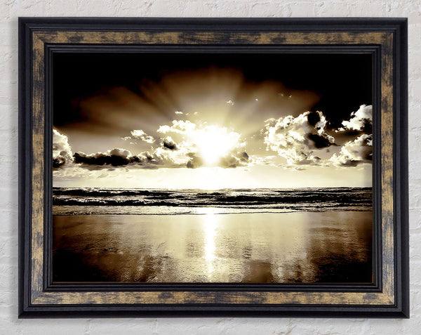 Brown Sunburst Framed Print