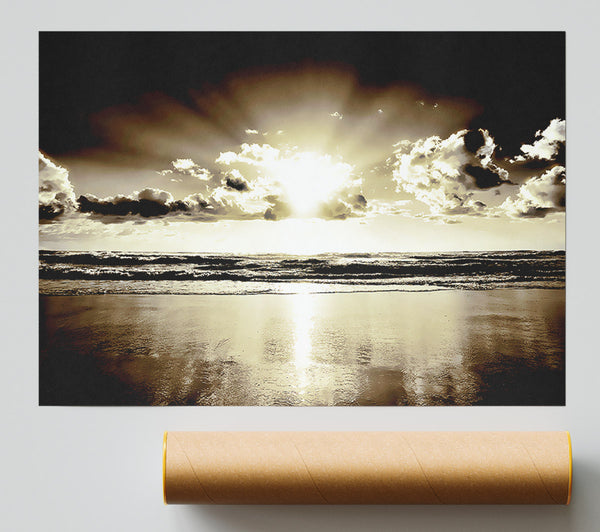 Brown Sunburst Giclee Print
