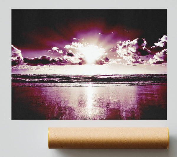 Purple Sunburst Poster